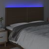 vidaXL gultas galvgalis ar LED, 180x5x118/128 cm, tum&scaron;i brūns audums