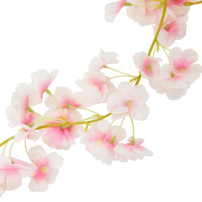 vidaXL mākslīgo ziedu vītnes, 6 gab., gaiši rozā, 180 cm