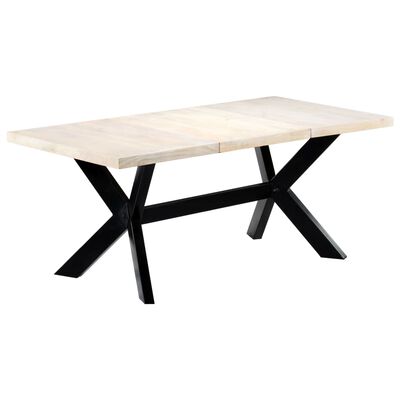 vidaXL virtuves galds, 180x90x75 cm, mango masīvkoks, balts