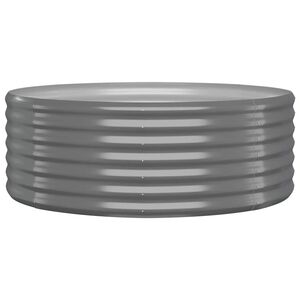 vidaXL augstā puķu kaste, 100x100x36 cm, cinkots tērauds, pelēka