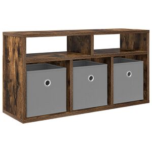 vidaXL Zemais galds ar atvilktni Dūmaka ozols 72 x 22,5 x 38 cm