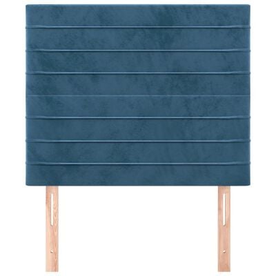 vidaXL gultas galvgaļi, 2 gab., 90x5x78/88 cm, tumši zils samts