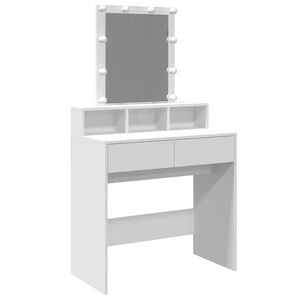 vidaXL spoguļgaldiņ&scaron; ar LED, 80x41x144,5 cm, balts