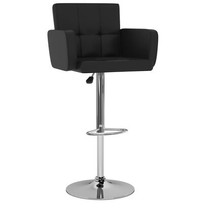 vidaXL bāra krēsli, 2 gab., melna mākslīgā āda