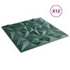 vidaXL Sienas paneļi 12 pcs Amatista Zaļ&scaron; 50 x 50 cm XPS Putu