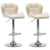 vidaXL bāra krēsli, 2 gab., krēmkrāsas mākslīgā āda
