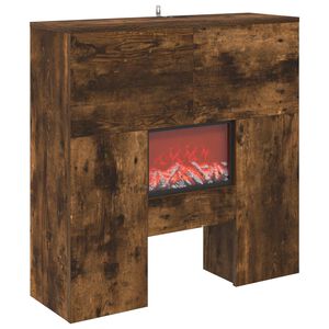 vidaXL Elektriskais kamīns Kūpināts ozols 75 x 24,5 x 75 cm