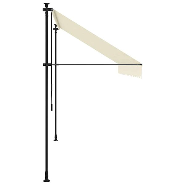 vidaXL izvelkama markīze, 350x150 cm, krēmkrāsas, audums, tērauds