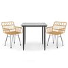 vidaXL 3-daļīgs dārza mēbeļu komplekts, PE rotangpalma