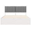vidaXL Gultas rāmis ar polsterētu galvas balstu Gai&scaron;i pelēks