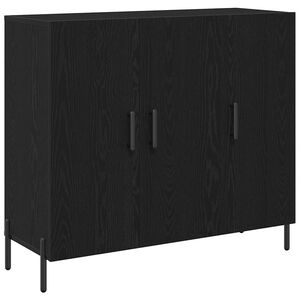 vidaXL Puse Melns ozolkoks 90 x 34 x 80 cm Inženierijas koks