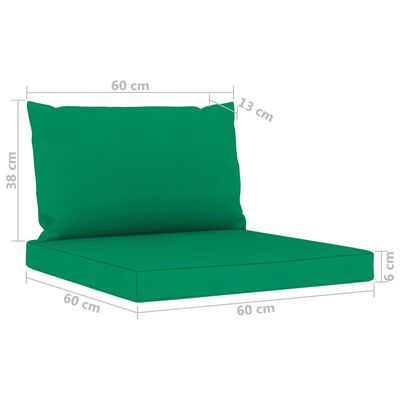 vidaXL 3-vietīgs dārza dīvāns ar zaļiem matračiem