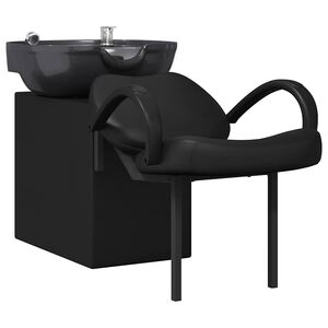 vidaXL &Scaron;ampūna krēsls Melna 136 x 60 x 92 cm PVC