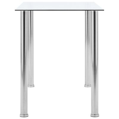 vidaXL virtuves galds, caurspīdīgs, 120x60x75 cm, rūdīts stikls