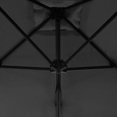 vidaXL dārza saulessargs ar tērauda kātu, 300 cm, antracītpelēks
