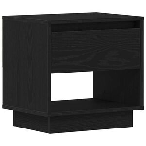 vidaXL Naktsskapis Melns ozolkoks 45 x 34 x 44 cm Inženierijas koks