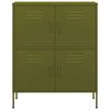 vidaXL skapītis, 80x35x101,5 cm, tērauds, olīvu zaļš