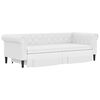 vidaXL izvelkams dīvāns ar atvilktnēm, balts, 90x200 cm, mākslīgā āda