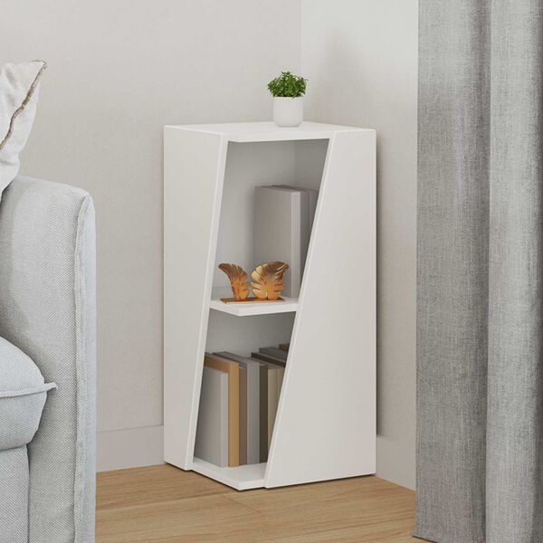 vidaXL Sānu plaukts Balts 33 x 32 x 70,5 cm Inženierijas koks