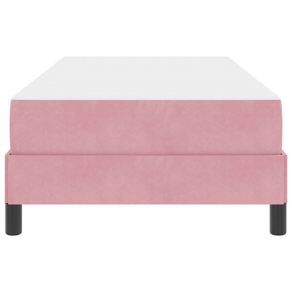 vidaXL Kastītes atsperu gulta ar matraci Rozā 80 x 200 cm audums