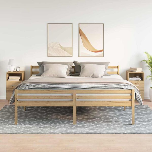 vidaXL naktsskapī&scaron;i, 2 gab., ar 2 atvilktnēm, koka krāsa, 36x36x68 cm