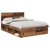 vidaXL Gultas rāmis Vecs koks 140 x 190 cm Ciets priedes koks