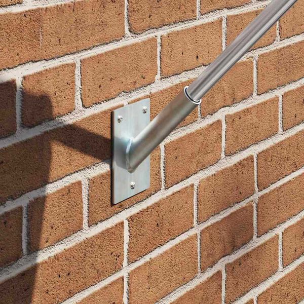 vidaXL Karoga staba turētājs Sudraba 10.5 x 7.5 cm Tērauds