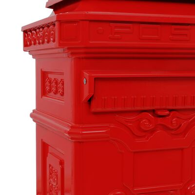vidaXL pastkaste, retro stils, nerūsējošs alumīnijs, sarkana
