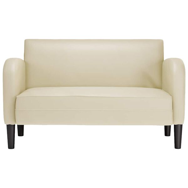vidaXL Loveseat dīvāns, krēmkrāsas, 110 cm, mākslīgā āda
