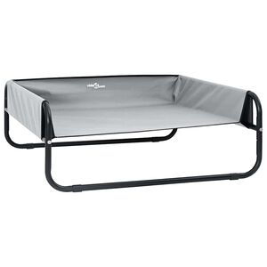 vidaXL Suņu gulta Gai&scaron;i pelēks 57 x 57 x 24 cm Tērauds