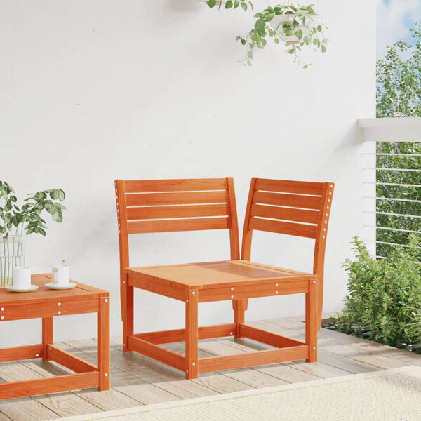 vidaXL dārza stūra dīvāns, vaska brūnas, 73x73x78cm, priedes masīvkoks