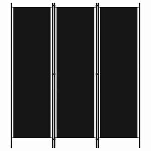 vidaXL 3-paneļu istabas aizslietnis, melns, 150x180 cm