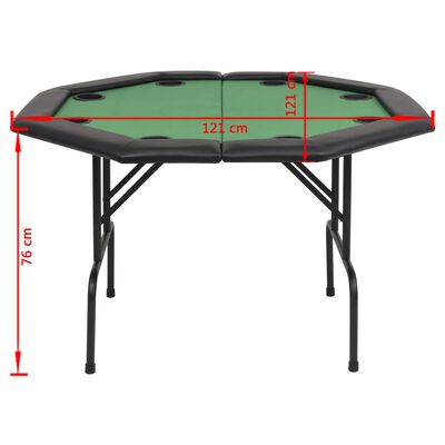 vidaXL pokera galds, salokāms, 8 spēlētājiem, astoņstūra, zaļš