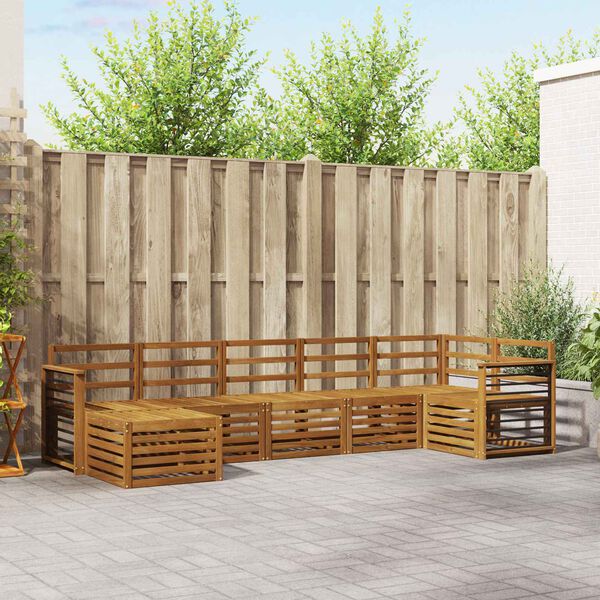 vidaXL Dīvāna komplekti 7 pcs Dabiska Cietā akācijas koks