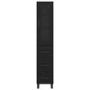 vidaXL Augstais skapītis Melns ozolkoks 34,5 x 34 x 180 cm