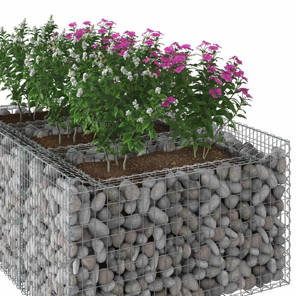 vidaXL Gabions pacelta gulta Sudraba 150 x 100 x 60 cm Cinkots tērauds