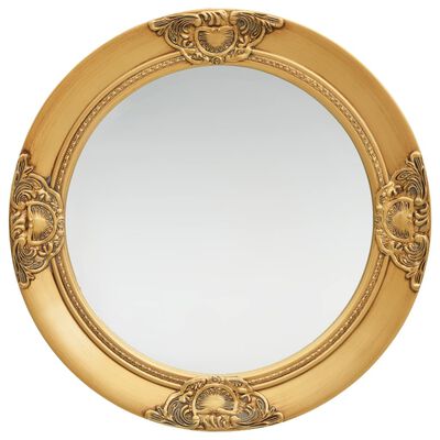 vidaXL baroka stila sienas spogulis, 50 cm, zelta krāsā