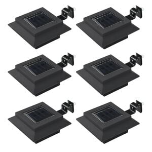 vidaXL kvadrāta formas āra solārās lampas, 6 gab., 12 cm, LED, melna