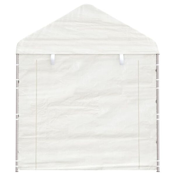 vidaXL nojume ar jumtu, balta, 11,15x2,28x2,69 m, polietilēns