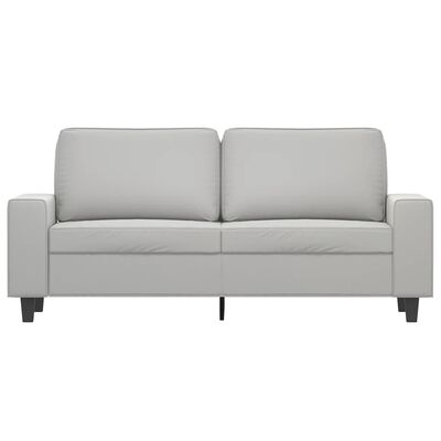vidaXL divvietīgs dīvāns, 140 cm, gaiši pelēks mikrošķiedras audums