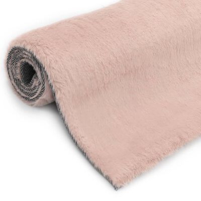 vidaXL paklājs, 160x230 cm, mākslīga truša āda, veci rozā