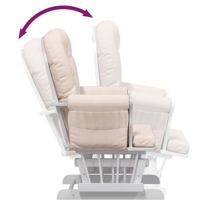 vidaXL šūpuļkrēsls ar kāju balstu, gaiši rozā audums