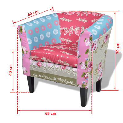 vidaXL atpūtas krēsls ar kājsoliņu, tekstilmozaīkas dizaina audums