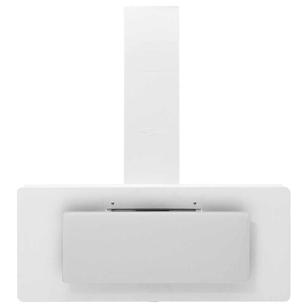 vidaXL tvaika nosūcējs, 90 cm, tērauds, rūdīts stikls, balts