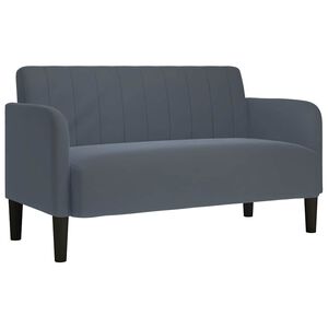 vidaXL divvietīgs dīvāns, tum&scaron;i pelēks, 109 cm, samts