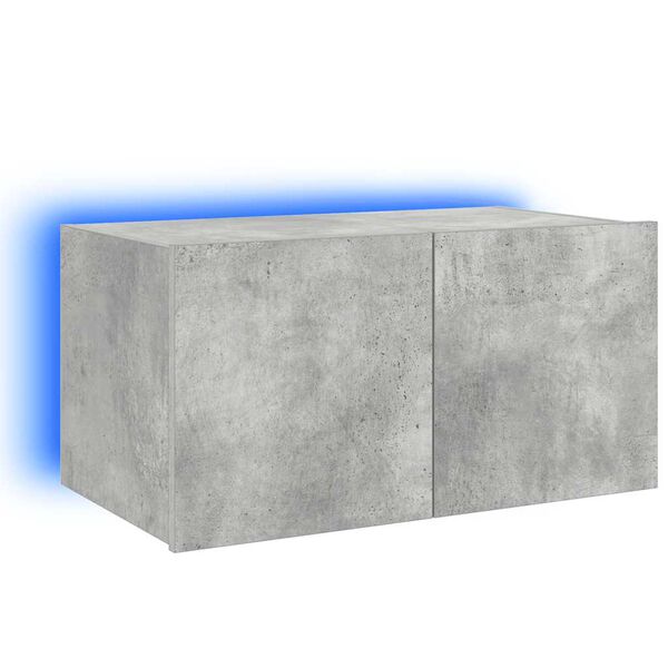 vidaXL TV galdiņi ar LED lampiņām, betona pelēki, 60x35x31 cm