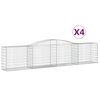 vidaXL arkveida gabiona grozi, 4 gb., 400x50x80/100cm, cinkota dzelzs