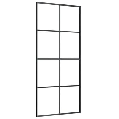 vidaXL bīdāmās durvis ar stiprinājumiem, stikls, alumīnijs, 90x205 cm