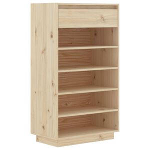 vidaXL apavu plaukts, 60x34x105 cm, priedes masīvkoks