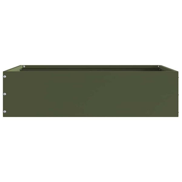 vidaXL Zāliena Apmale Olīvu zaļa 50 x 50 x 13 cm Tērauds